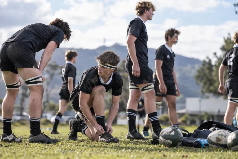 NZスクールラグビーで冬のシーズンを戦うティーンエイジャーの選手たち